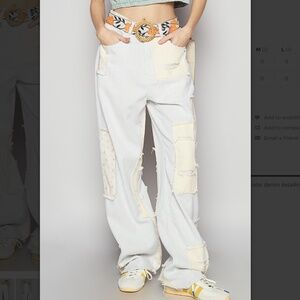 POL “ Orange County “ POL Contrasting Denim Pants with Patch Detail 29